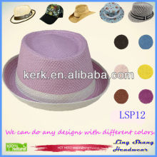 Мода Элегантный Фиолетовый Панама Женщины 100% бумаги соломенной шляпе, LSP12